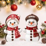 Personalized 1-15 Christmas Snowman Family Layered Wooden Decoration with Name Text and Base Home Decor Christmas Gift for Family Grandparents 4
