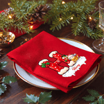 Personalized Snowman & Christmas Initial Cotton Red Christmas Napkin with Name Table Decor Christmas Gift for Family Friends 5