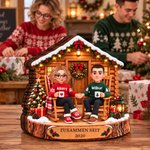 Personalisierte 3D-Optik-Liebespaar-Deko aus Holz | mit Namen & Text | Cartoon-Stil | Tisch- & Fensterdeko | Weihnachtsgeschenk für Freunde & Eltern 5