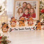 Personalized Cute 1-15 Gingerbread Men Wooden Decoration with Name and Base Home Decor Christmas Gift for Family 7