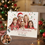 Personalized Merry Christmas Hand-Drawn Style Character Photo Greeting Card with Text Christmas Gift for Friends Family 1
