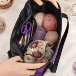 Personalised Crochet Lover Photo Large Capacity Tote Bag with Name and Mesh Pockets Birthday Christmas Gift for Knitting Crochet Lover 6
