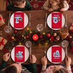 Personalized 3D-Effect Art Cute Yarn Snowman Initial 100% Cotton Red Napkin with Name Table Decor Christmas Gift for Family Friends 5
