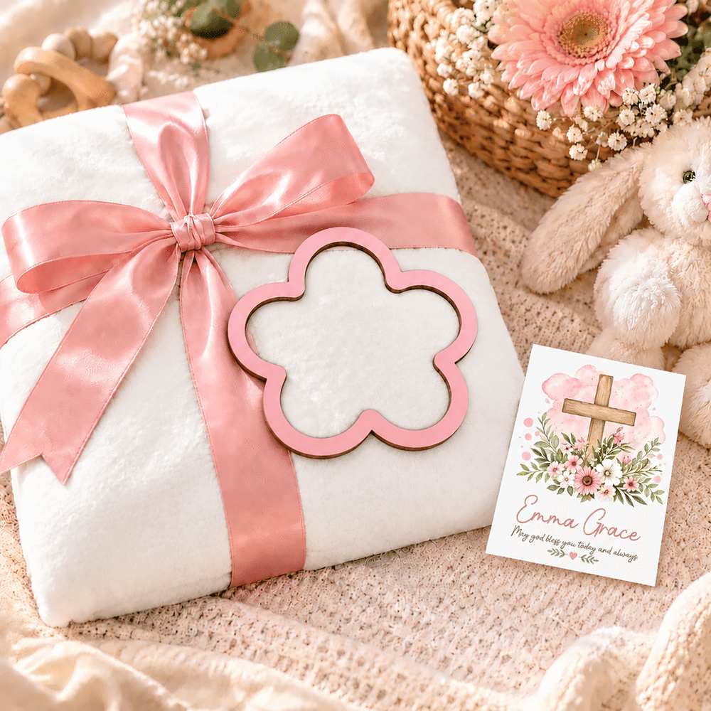Personlig rosett blommig design mjuk pläd filt med namn heminredning baby shower födelsedagspresent för nyfödd ny mamma 8