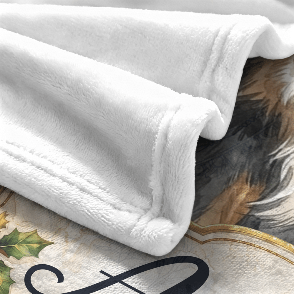 Personalized Merry Woofmas Red Plaid Scarf Pet Photo Warm Throw Blanket with Name Home Decor Christmas Gift for Pet Owner 6