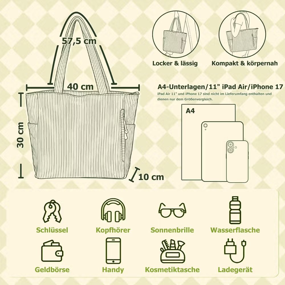 Personalisierter Foto-Zeichnung Shopper mit Geburtsblumen & Namen | großes Fassungsvermögen | Cordtasche | Tote Bag | Geburtstagsgeschenk für Frauen 9