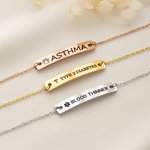 Pulsera de identificación médica personalizada con información médica grabada; regalo de primeros auxilios para mujeres pacientes 2