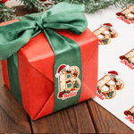 Pegatinas personalizadas para el árbol de Navidad con gorro de Papá Noel, copos de nieve e iniciales, con nombre y año. Decoración para regalos y fiestas navideñas. Regalo para niños, familiares y amigos. 1