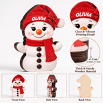 Personalized 1-15 Christmas Snowman Family Layered Wooden Decoration with Name Text and Base Home Decor Christmas Gift for Family Grandparents 8