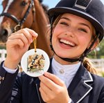 Décoration d'intérieur personnalisée en céramique avec photo d'un cheval et de son propriétaire, effet « éclaboussures de peinture » et texte – Cadeau de Noël pour les réunions de famille, destiné aux propriétaires et aux passionnés de chevaux 9