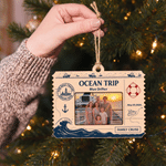 Personalised Ocean Trip Ship Ticket Design Christmas Ornament with Cruise Ship Name and Date Holiday Christmas Gift for Family Cruise Lovers 3