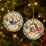 Personalised Stained Style Floral Glass Ornament with Photo and Name Christmas Memorial Gift for Family Friends 7