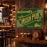 Personalised Vintage Shamrock Irish Pub Green Metal Sign with Name and Year Wall Decor Birthday Christmas Gift for Father Husband Drinker 5