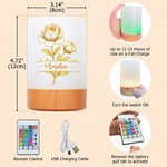 Personalised Gold-Edged Birth Flower Dimmable Touch LED Night Light with Name and Adjustable Colors Birthday Christmas Gift for Woman New Mum 11
