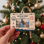 Personalised Ocean Trip Ship Ticket Design Christmas Ornament with Cruise Ship Name and Date Holiday Christmas Gift for Family Cruise Lovers 4