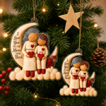 Personalised 3D-Effect Artwork Gran Kid Cartoon Figure Crescent Moon Acrylic Ornament with Name Christmas Gift for Gran Child Family 1