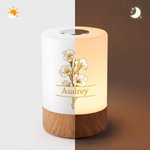 Personalised Gold-Edged Birth Flower Dimmable Touch LED Night Light with Name and Adjustable Colors Birthday Christmas Gift for Woman New Mum 10