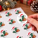 Personalised Christmas Theme Initial Waterproof Stickers with Name Gift Decor Christmas Gift for Kids Family Friends 2