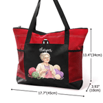 Personalised Crochet Lover Photo Large Capacity Tote Bag with Name and Mesh Pockets Birthday Christmas Gift for Knitting Crochet Lover 9