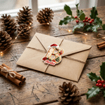 Pegatinas personalizadas para el árbol de Navidad con gorro de Papá Noel, copos de nieve e iniciales, con nombre y año. Decoración para regalos y fiestas navideñas. Regalo para niños, familiares y amigos. 5