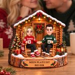 Personalisierte 3D-Optik-Liebespaar-Deko aus Holz | mit Namen & Text | Cartoon-Stil | Tisch- & Fensterdeko | Weihnachtsgeschenk für Freunde & Eltern 2