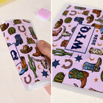 Personalized Western Cowgirl Style Tri-Folded Mahjong Card Cover with Name and Year Birthday Mahjong Night Gift for Mahjong Lovers 3