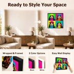 Personalized Pop Art Style Photo Four-Panel Canvas Wall Displays Canvas Set Home Decor Birthday Housewarming Gift for Family Friends 8