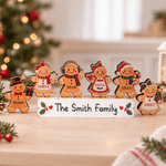 Personalized Cute 1-15 Gingerbread Men Wooden Decoration with Name and Base Home Decor Christmas Gift for Family 2