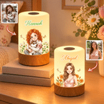 Luz nocturna LED con mando a distancia, diseño personalizado con efecto 3D, personaje en acuarela, flor del mes de nacimiento y foto y nombre; regalo de cumpleaños para niñas 2