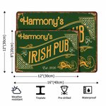 Personalised Vintage Shamrock Irish Pub Green Metal Sign with Name and Year Wall Decor Birthday Christmas Gift for Father Husband Drinker 8