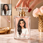 Personalised Watercolor Comic Style Photo Refillable Glass Perfume Bottle with Name Gift Exchange Birthday Christmas Gift for Women Man 4