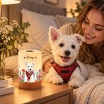 Personalised Hand-Drawn Style Birth Flower Dimmable Touch Night Light with Name and Photo Daily Use Birthday Gift for Pet Lover Friend Woman 5