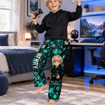 Individuell gestaltete, weiche Pyjama-Hose mit Cartoon-Motiv für Gamer, mit Namen und Alter – Alltagskleidung, Geburtstags- und Weihnachtsgeschenk für Jungen und Mädchen, die gerne spielen 3