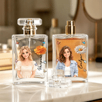 Personalised Birth Flower Cartoon Photo Character Refillable Glass Perfume Bottle with Name Daily Use Bridesmaid Proposal Birthday Gift for Woman 2