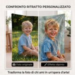 Coperta morbida personalizzata, con foto in stile pittura a olio e nome - Regalo di compleanno e anniversario per parenti e amici