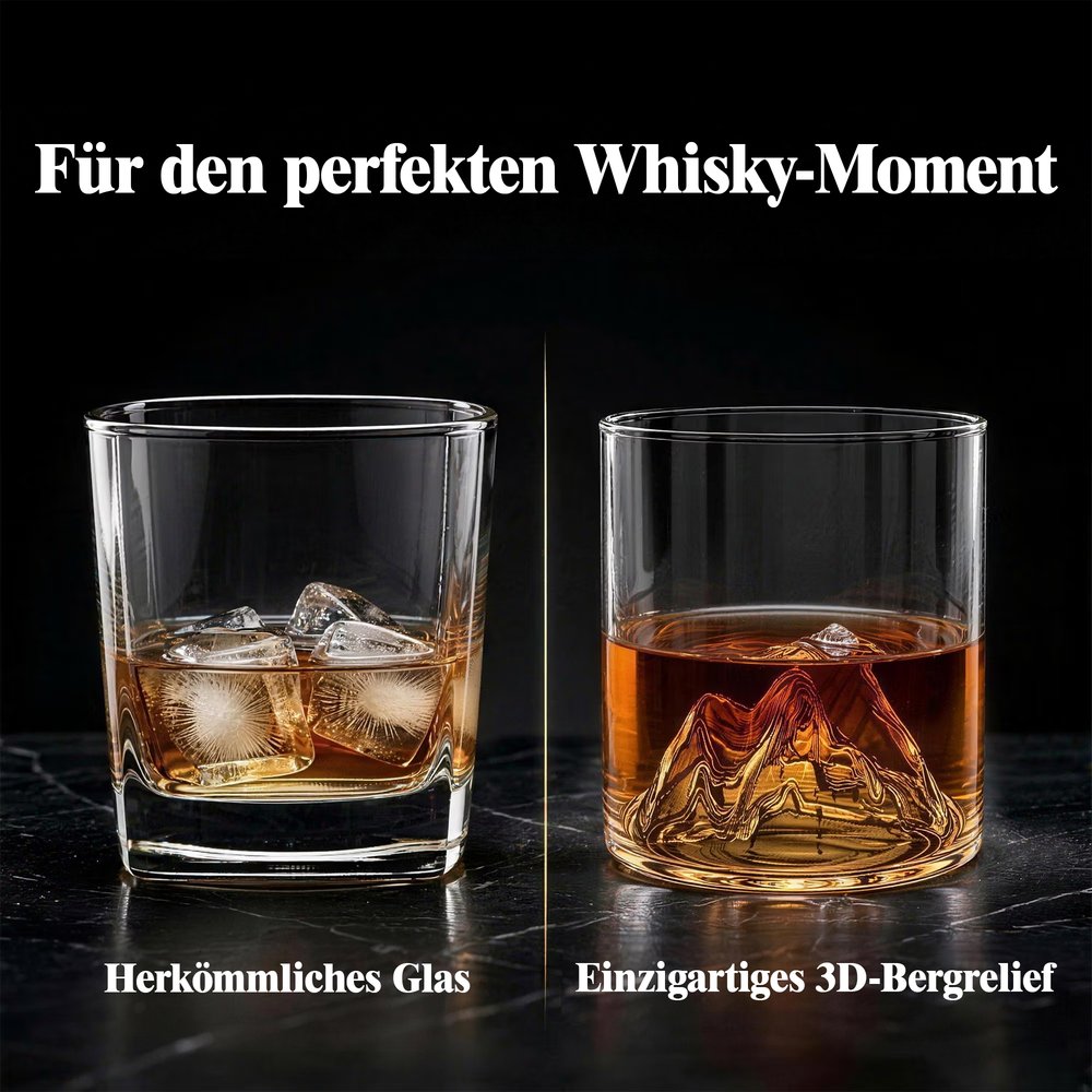 Personalisiertes 3D-Bergrelief Whiskyglas mit goldenem Namen | 300 ml Tumbler | Geburtstags- & Weihnachtsgeschenk für Männer & Whiskyliebhaber 9