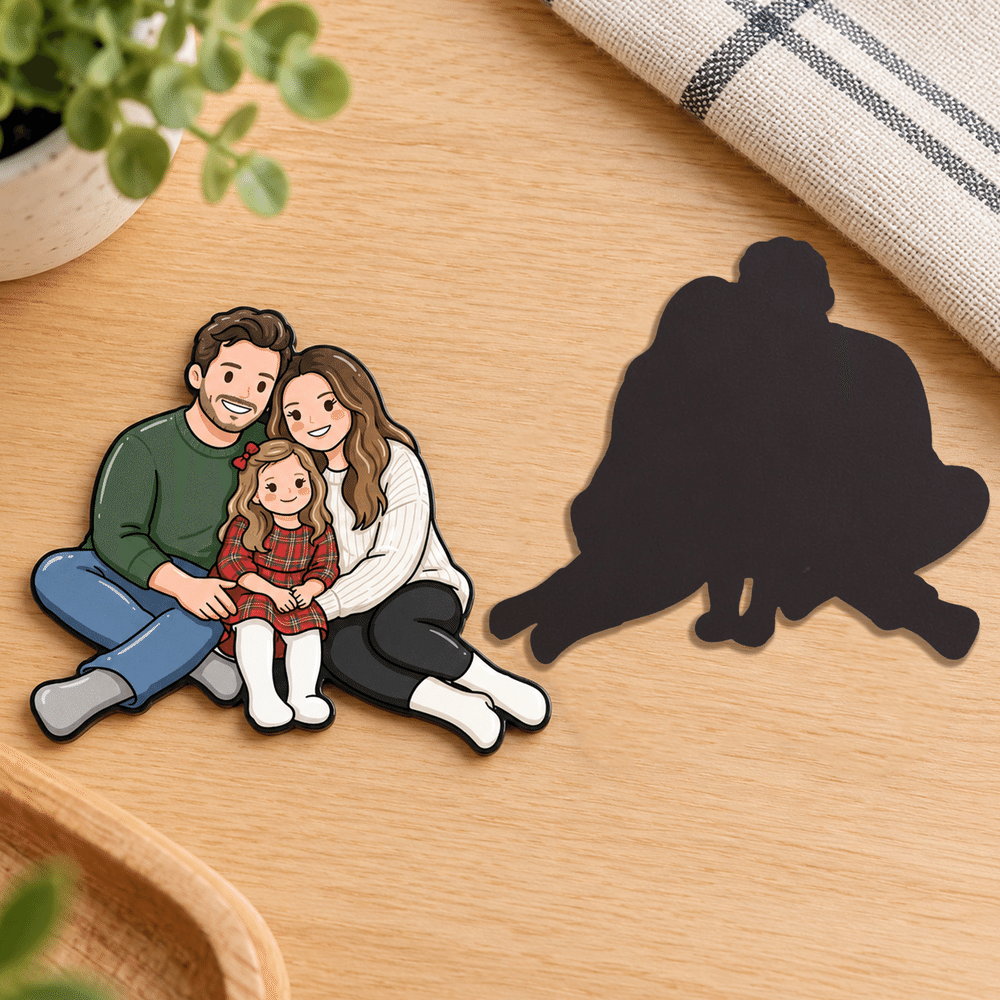 Personalised Cute Cartoon Portrait Photo Fridge Magnet Birthday Christmas Gift for Friend Family Couple 7