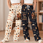 Personalized Bookish Girl Pattern Woman Pajama Pants with Name and Text Daily Wear Christmas Birthday Gift for Book Lover Girl 1