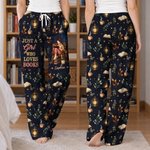 Personalized Bookish Girl Pattern Woman Pajama Pants with Name and Text Daily Wear Christmas Birthday Gift for Book Lover Girl 4