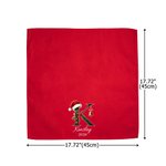 Personalized Santa Hat Holly Initial 100% Cotton Reusable Napkin with Name Table Decor Christmas Gift for Family 7