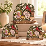 Personalised 3D-Effect Artwork Red Cardinal Tree Photo Layered Wooden Decoration with Year and Text Sympathy Memorial Gift for Family 4