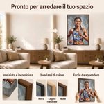 Stampa su tela personalizzata, con foto di atleta in stile pittura a olio e nome - Regalo di compleanno e di squadra per amanti dello sport