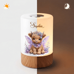 Personalised Christmas Theme Highland Cow Dimmable Touch Night Light with Name Bedroom Decor Christmas Gift for Kids 9