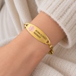 Personalized Medical Alert ID Bracelet with Engraved Medical Info Birthday Gift for Woman Diabetic Allergy Epilepsy Patient 7