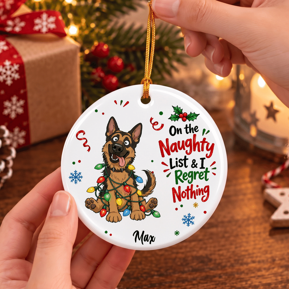 Personalized Cute Naughty Mischievous Pet Photo Ceramic Ornament with Name Pet Party Tree Decor Christmas Gift for Pet Owner 4