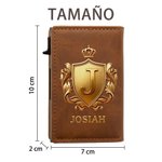 Cartera emergente personalizada de cuero PU con bloqueo RFID, escudo de corona 3D, nombre y caja - Regalo de Navidad y viaje para hombres 10