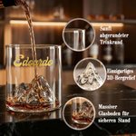 Personalisiertes 3D-Bergrelief Whiskyglas mit goldenem Namen | 300 ml Tumbler | Geburtstags- & Weihnachtsgeschenk für Männer & Whiskyliebhaber 8