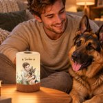 Personalised Hand-Drawn Style Birth Flower Dimmable Touch Night Light with Name and Photo Daily Use Birthday Gift for Pet Lover Friend Woman 3
