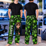 Individuell gestaltete, weiche Pyjama-Hose mit Cartoon-Motiv für Gamer, mit Namen und Alter – Alltagskleidung, Geburtstags- und Weihnachtsgeschenk für Jungen und Mädchen, die gerne spielen 5