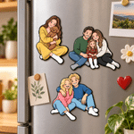 Personalised Cute Cartoon Portrait Photo Fridge Magnet Birthday Christmas Gift for Friend Family Couple 6